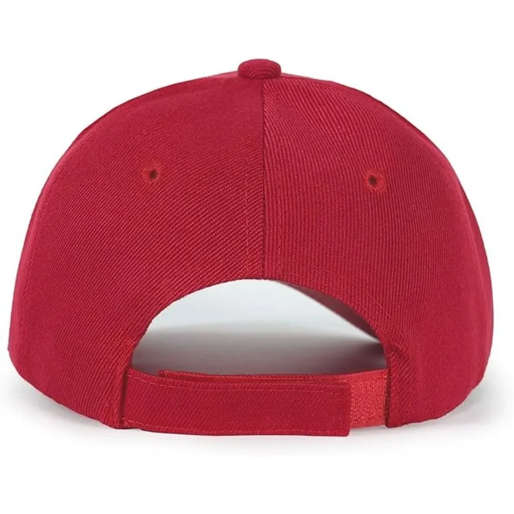 Unisex Red Washed 100% Cotton Adjustable Size Strap Casual Classic Baseball Caps